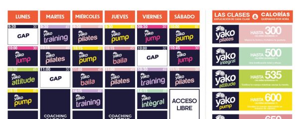 planning de clases dirigidas para el nuevo gimnasio de fuenlabrada